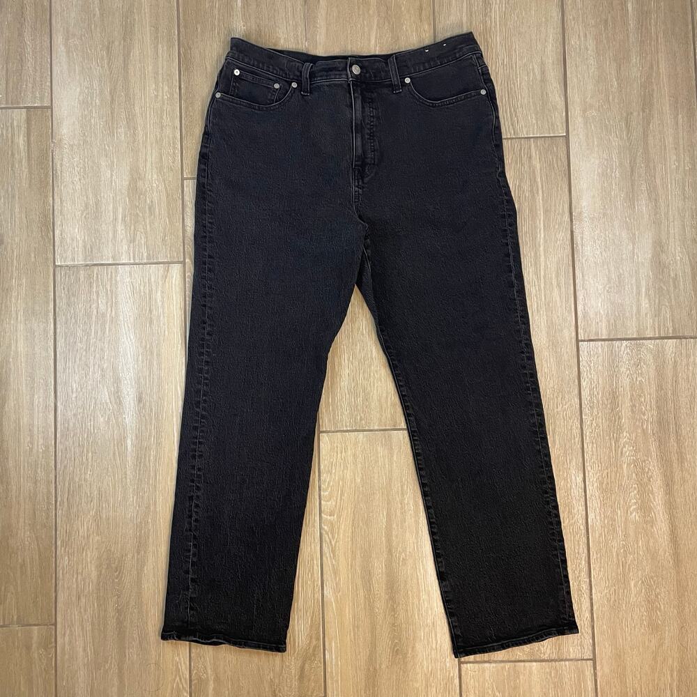 Madewell ’90s Straight Jeans Women’s 32 Faded Black High Rise Stretch Denim